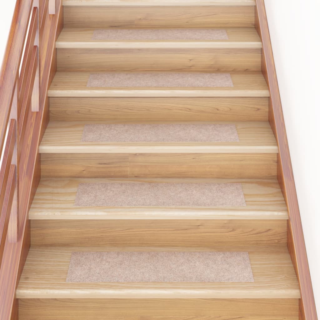 Trappematter selvklebende 15 stk 76x20 cm lysebrune rektangulære