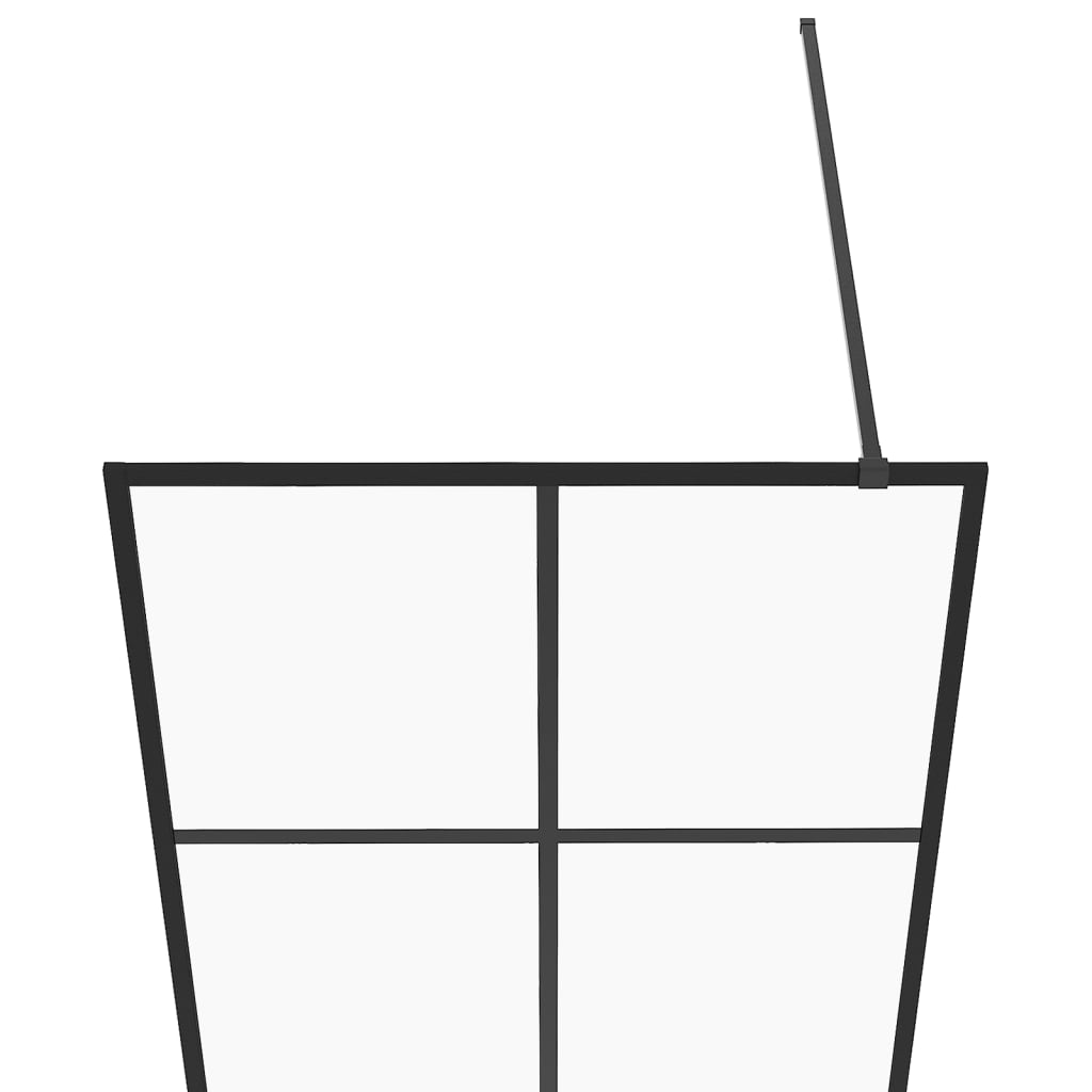Dusjvegg med klart ESG-glass 80x195 cm svart