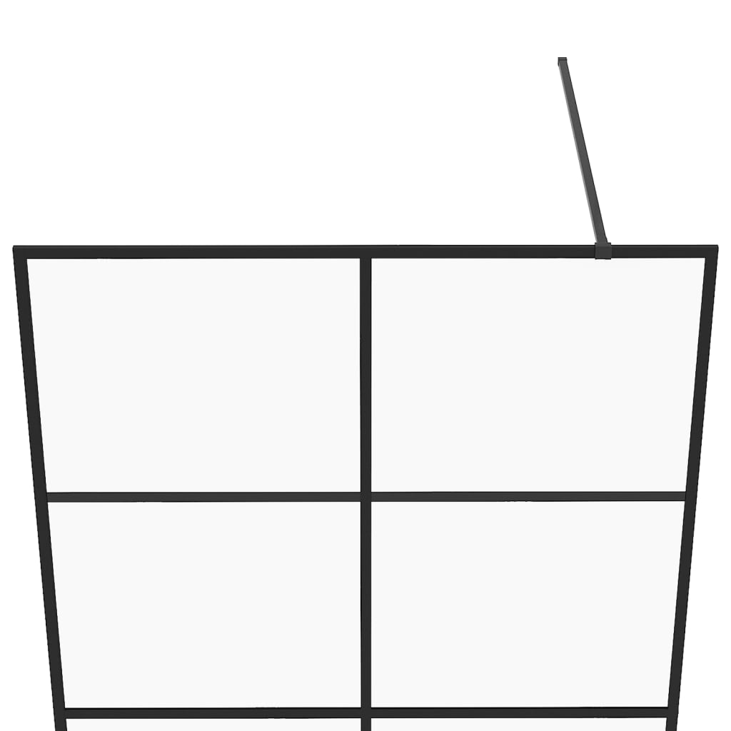 Dusjvegg med klart ESG-glass 90x195 cm svart