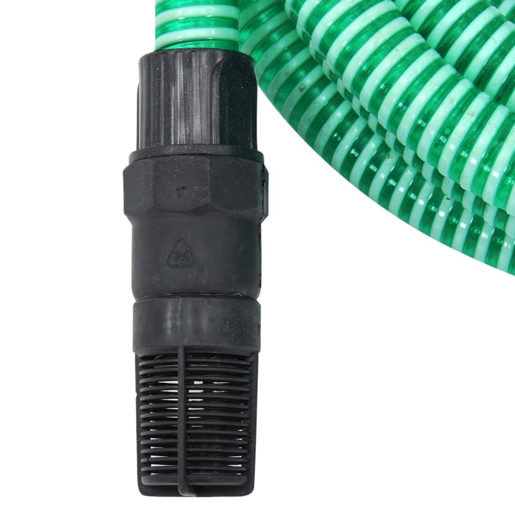 Sugeslange med messingkoblinger grønn 1,1" 7 m PVC