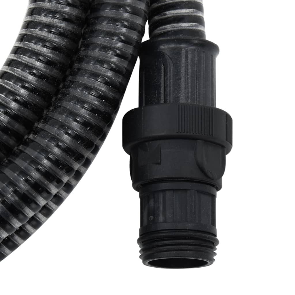 Sugeslange med messingkoblinger svart 1,1" 4 m PVC