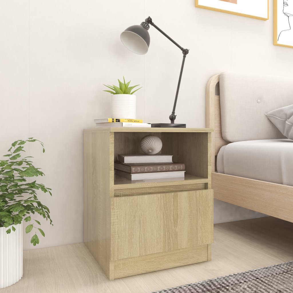 Nattbord 2 stk sonoma eik 40x40x50 cm konstruert tre