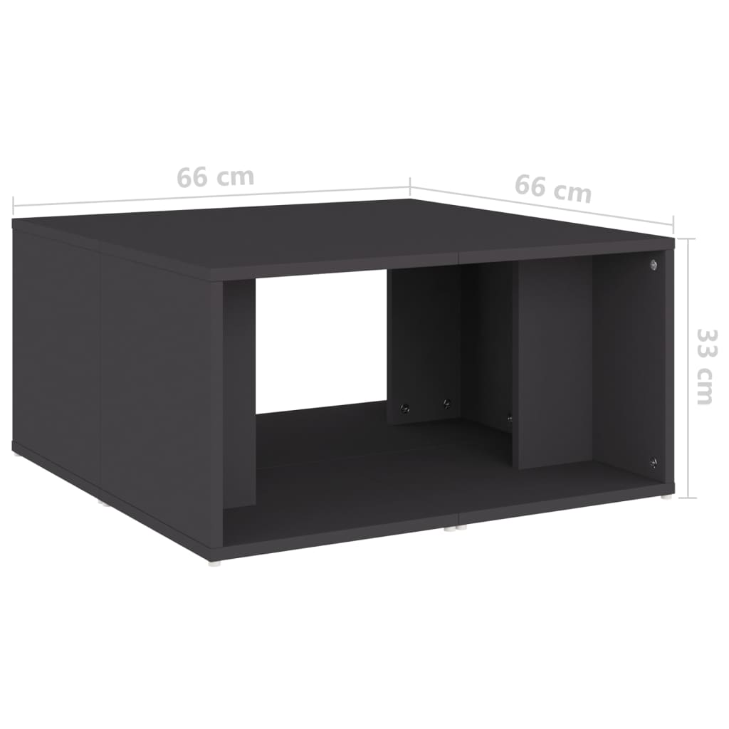 Salongbord 4 stk grå 33x33x33 cm konstruert tre
