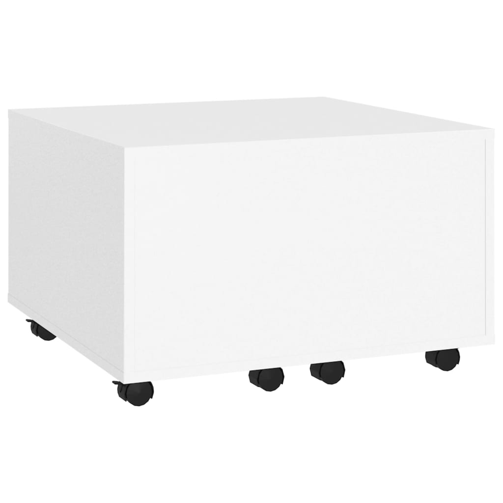 Salongbord hvit 60x60x38 cm konstruert tre