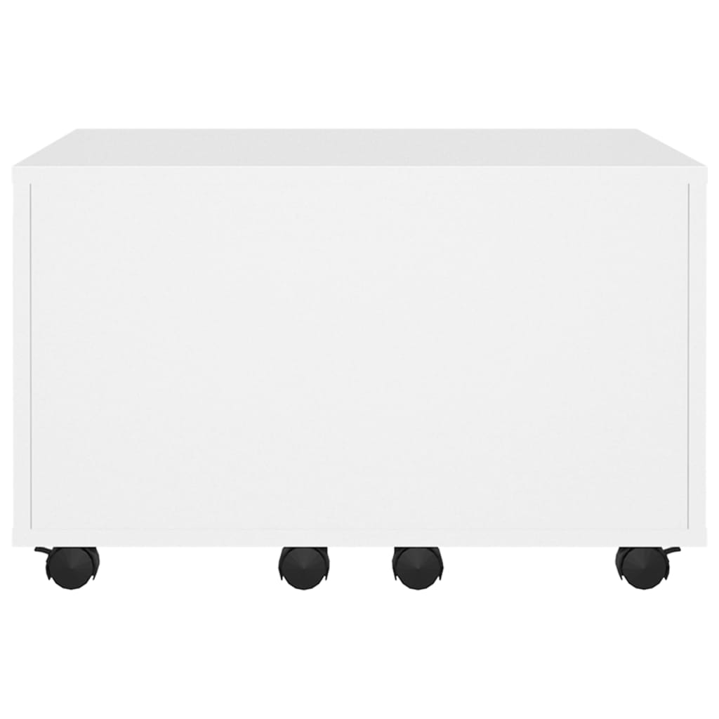 Salongbord hvit 60x60x38 cm konstruert tre