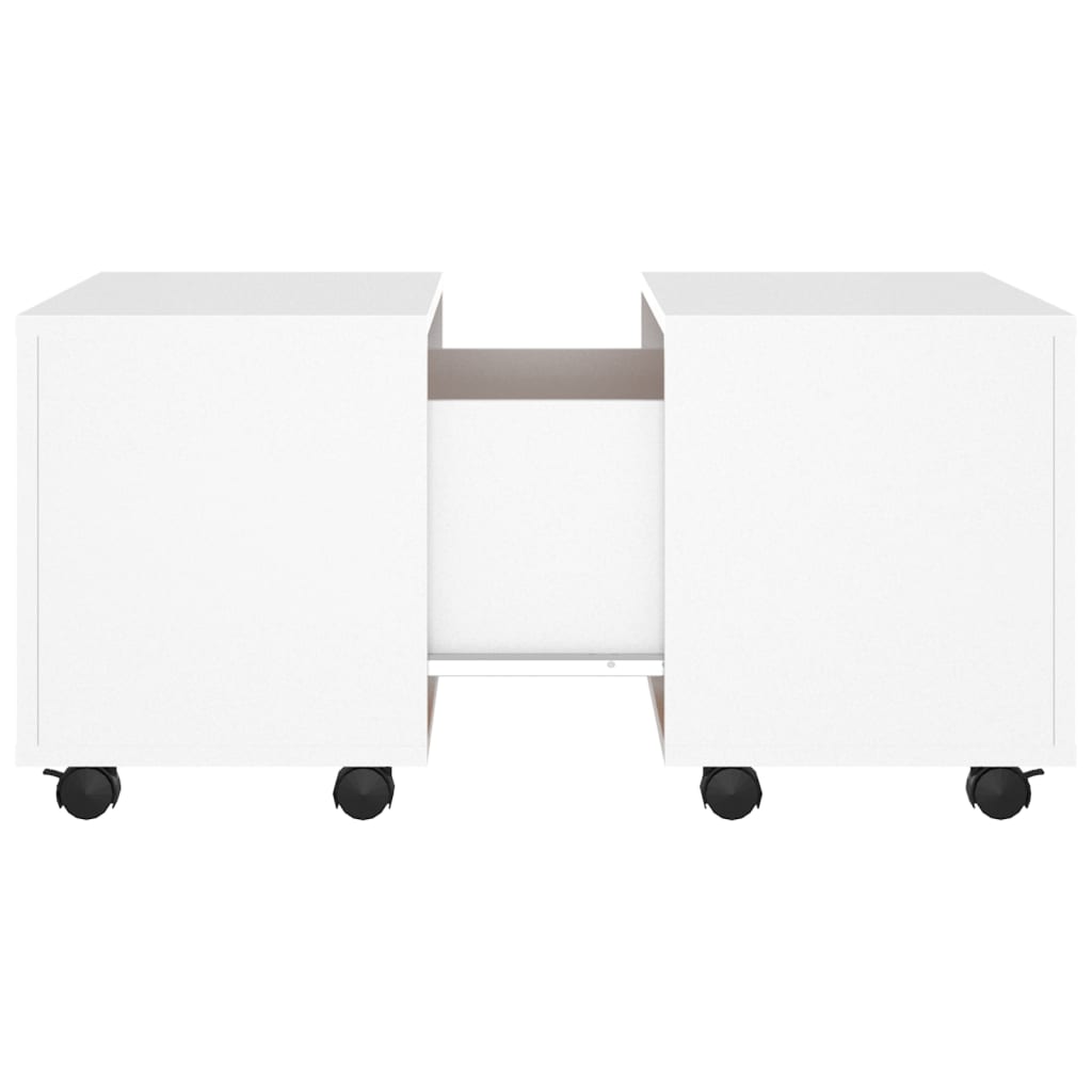 Salongbord hvit 60x60x38 cm konstruert tre