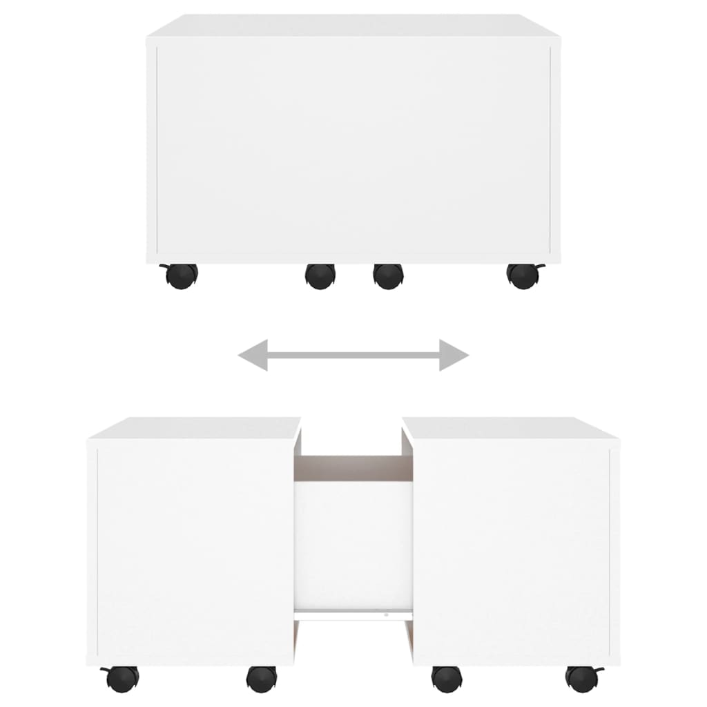 Salongbord hvit 60x60x38 cm konstruert tre
