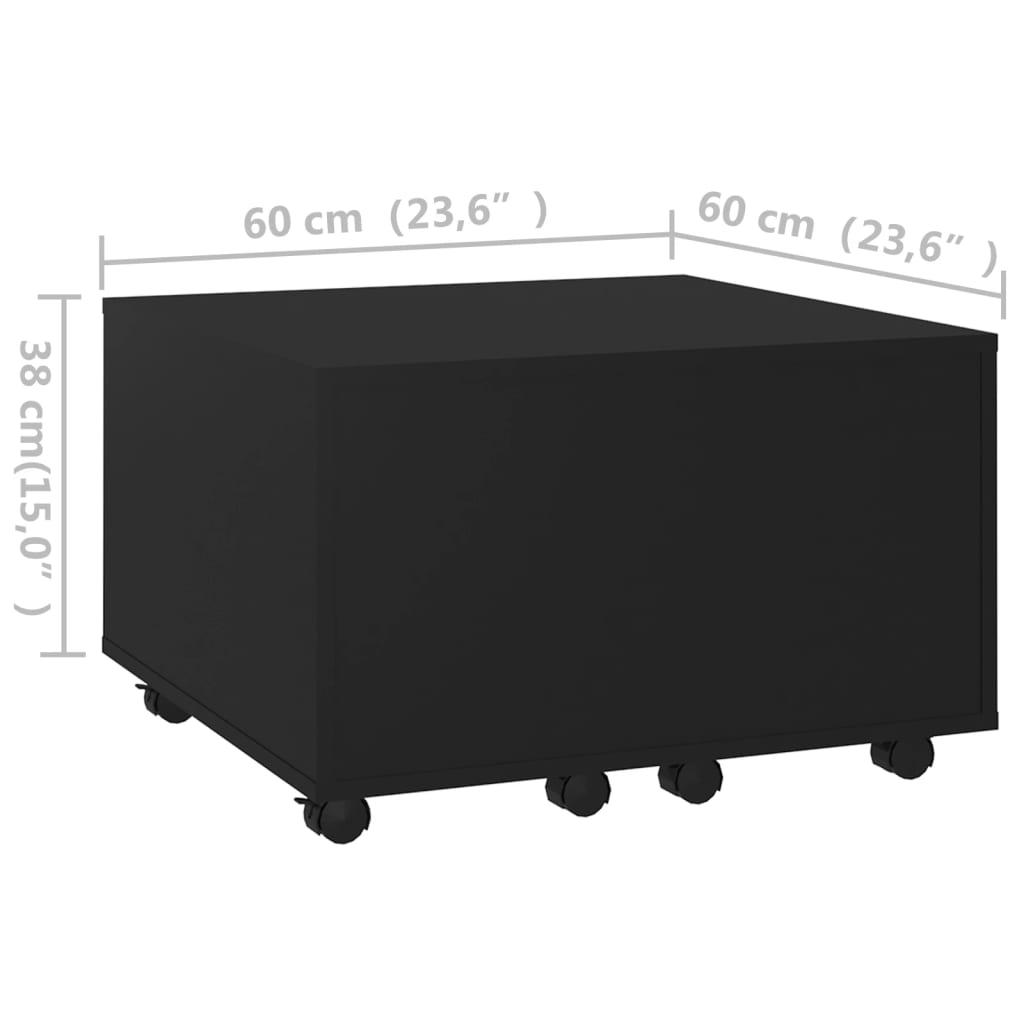 Salongbord svart 60x60x38 cm konstruert tre
