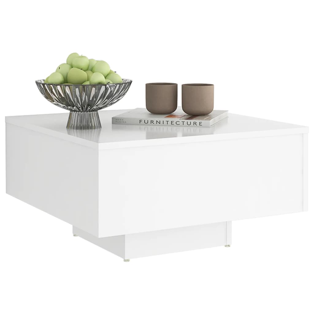 Salongbord hvit 60x60x31,5 cm konstruert tre