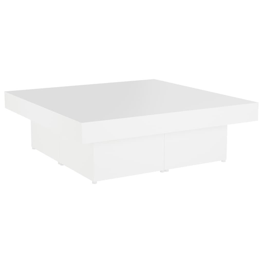 Salongbord hvit 90x90x28 cm konstruert tre