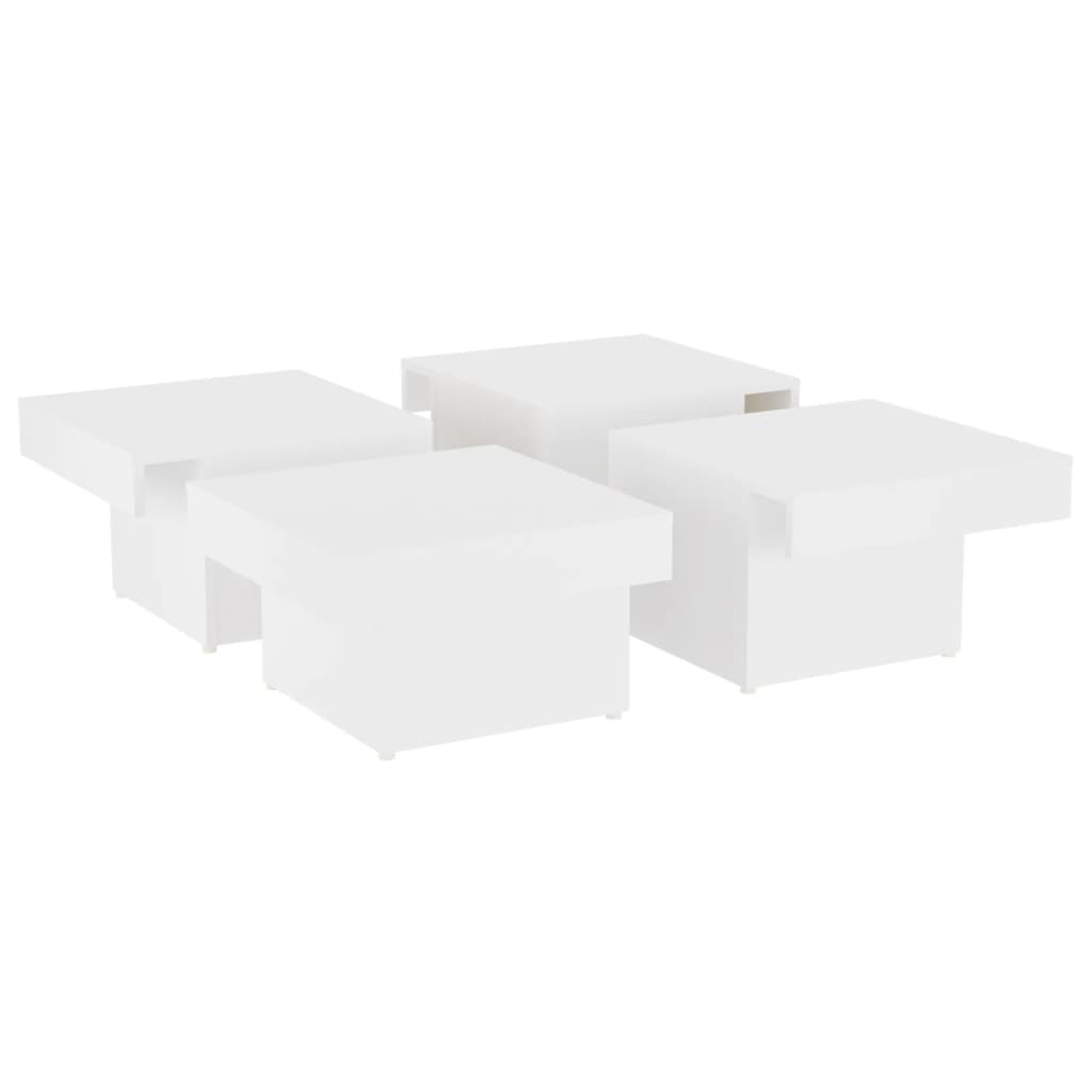 Salongbord hvit 90x90x28 cm konstruert tre
