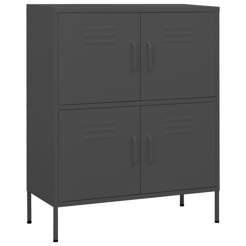 Oppbevaringsskap antrasitt 80x35x101,5 cm stål