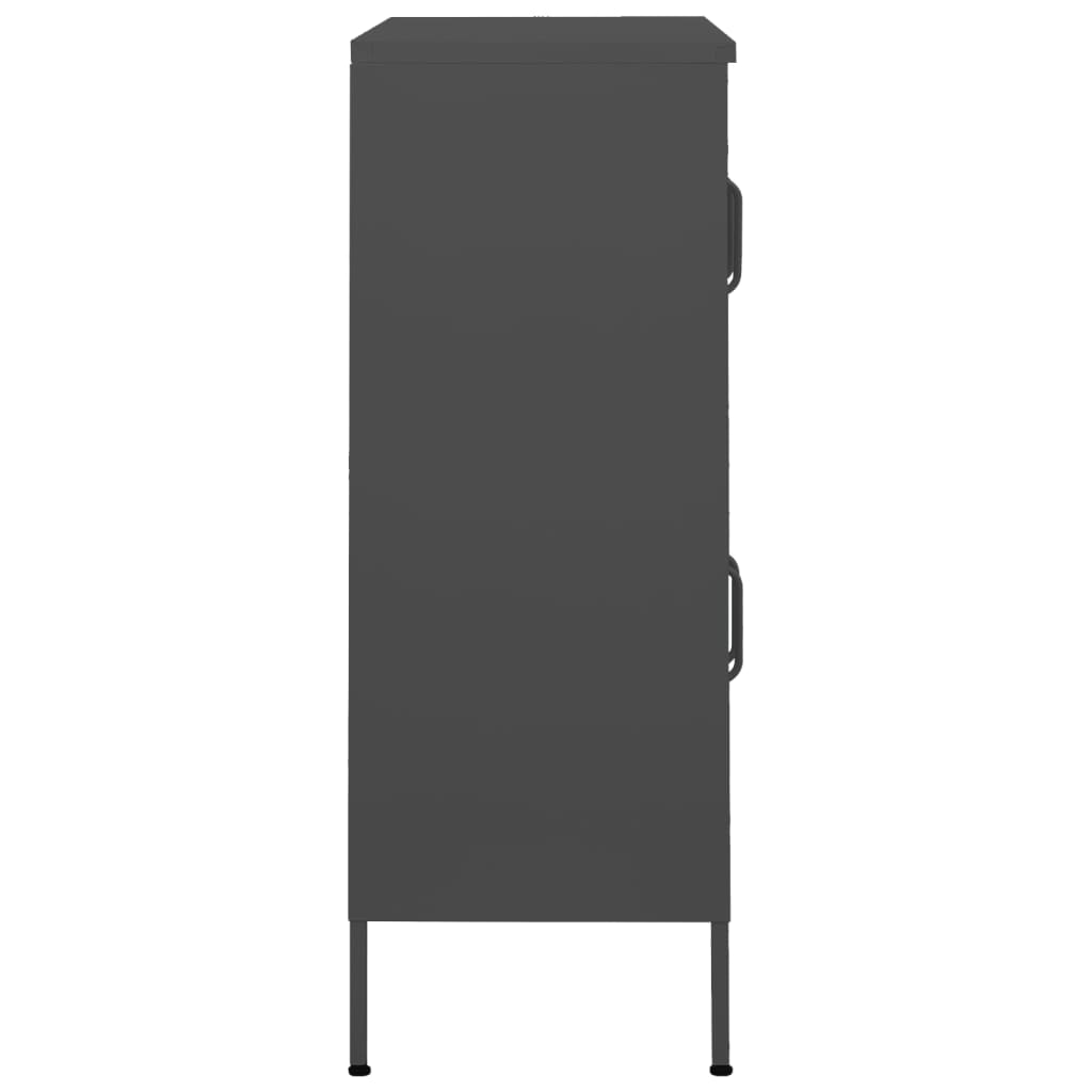 Oppbevaringsskap antrasitt 80x35x101,5 cm stål