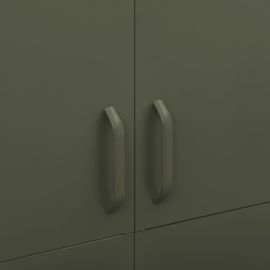 Garderobe olivengrønn 90x50x180 cm stål