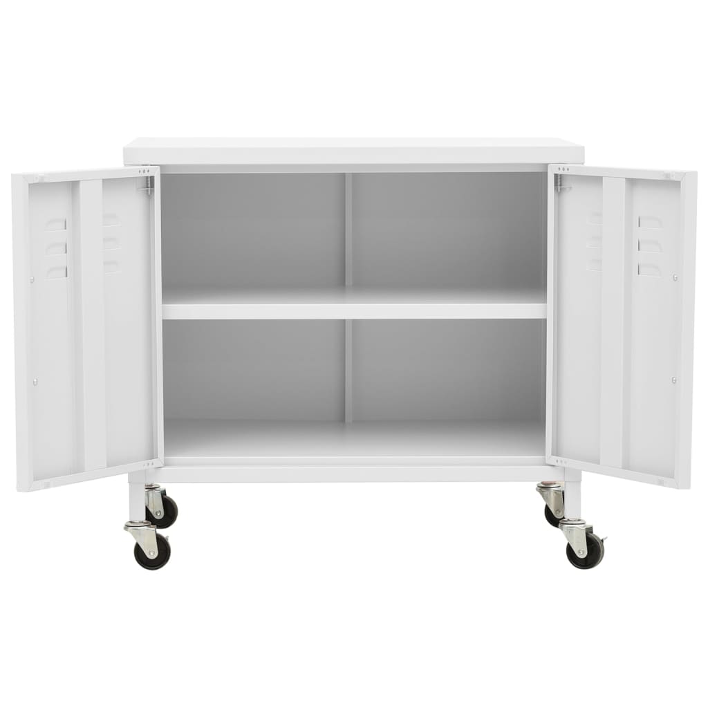 Oppbevaringsskap hvit 60x35x56 cm stål