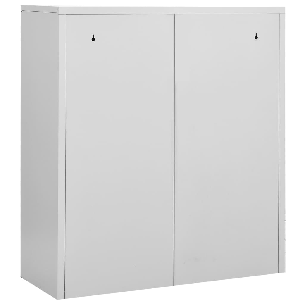 Kontorskap lysegrå 90x40x102 cm stål