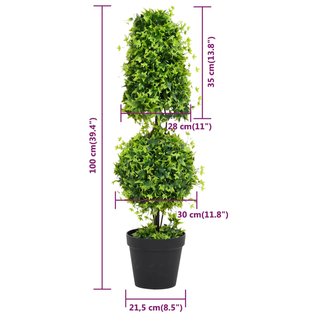 Kunstig buksbomplante med potte 100 cm grønn