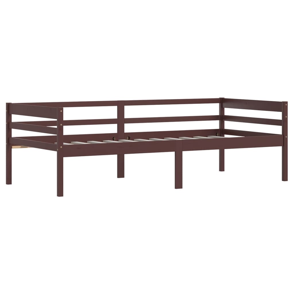 Sengeramme mørkebrun heltre furu 90x200 cm