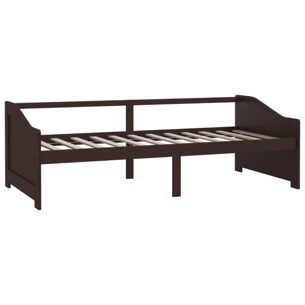 Sengeramme 3 seter heltre furu 90x200 cm mørkebrun