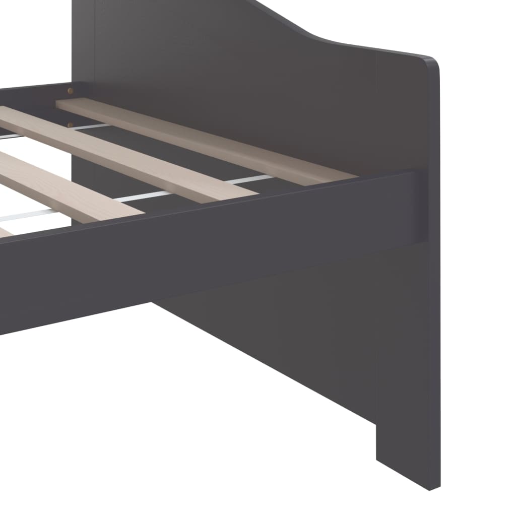 Sengeramme 3 seter heltre furu 90x200 cm mørkegrå