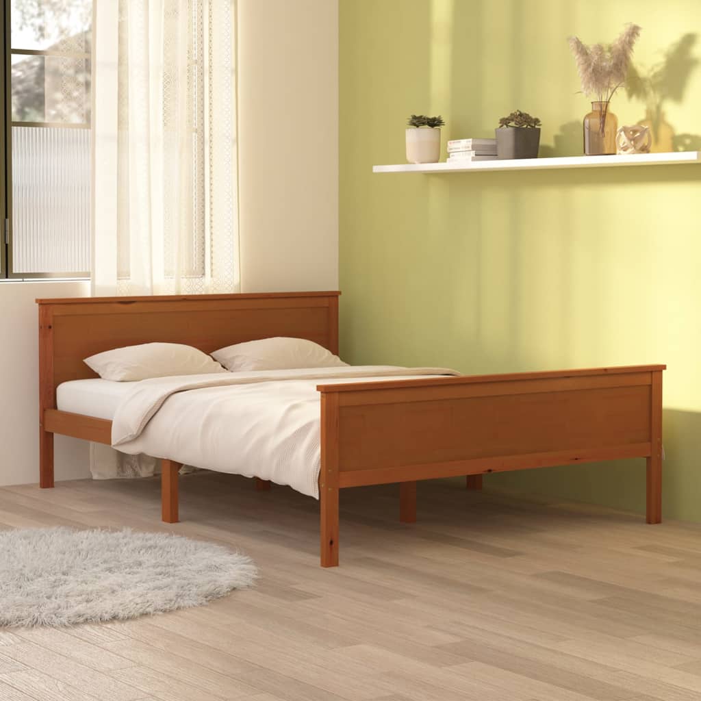 Sengeramme honningbrun heltre furu 120x200 cm