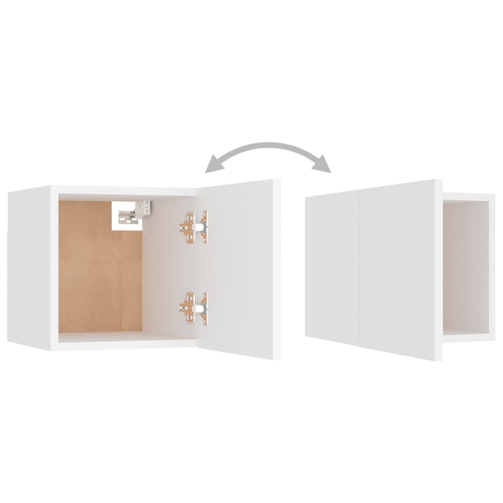 Nattbord høyglans hvit 30,5x30x30 cm konstruert tre