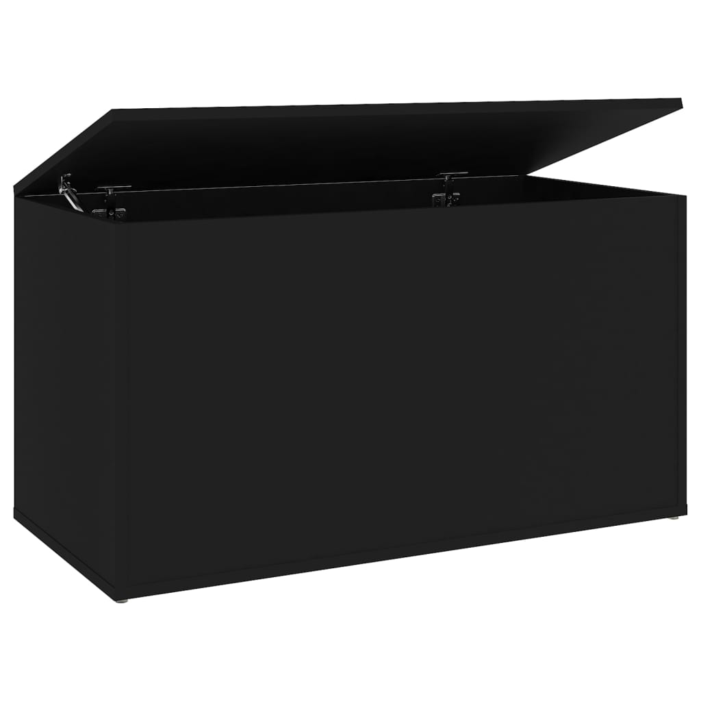 Oppbevaringskiste svart 84x42x46 cm konstruert tre
