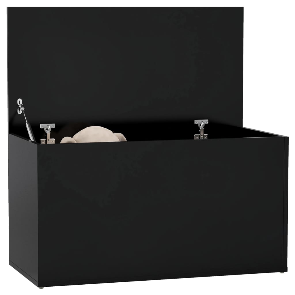 Oppbevaringskiste svart 84x42x46 cm konstruert tre