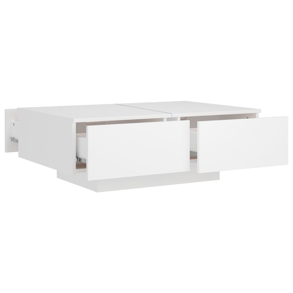 Salongbord hvit 90x60x31 cm konstruert tre
