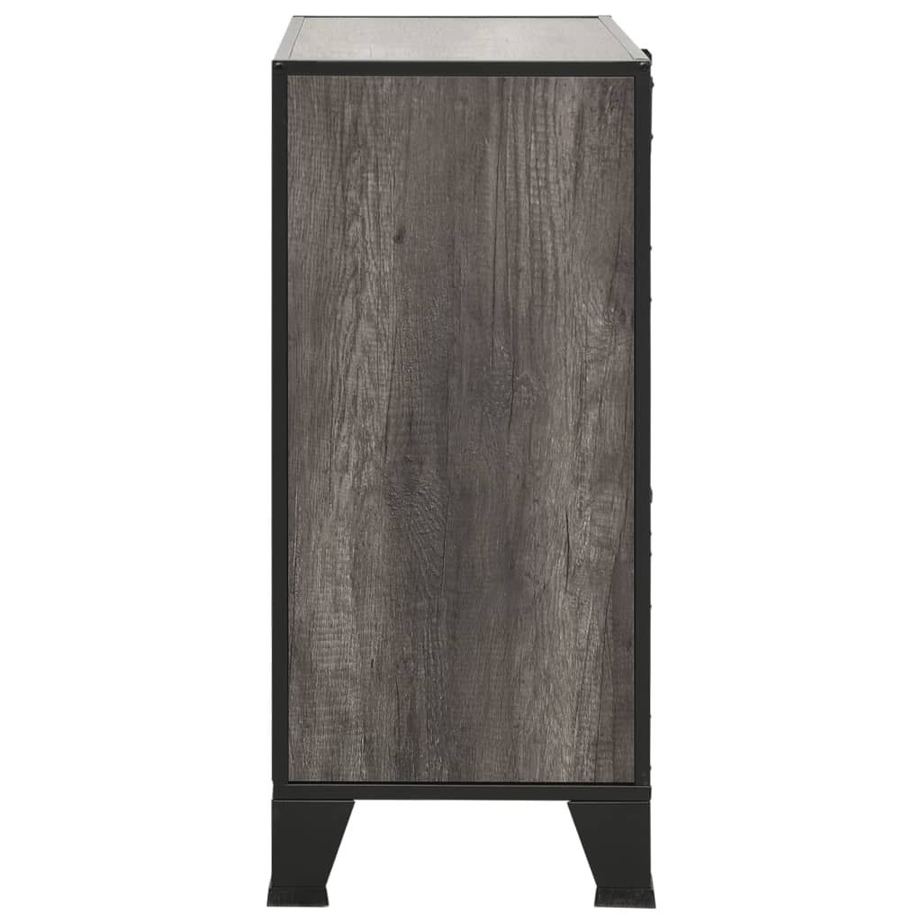 Oppbevaringsskap grå 72x36x82 cm metall og MDF