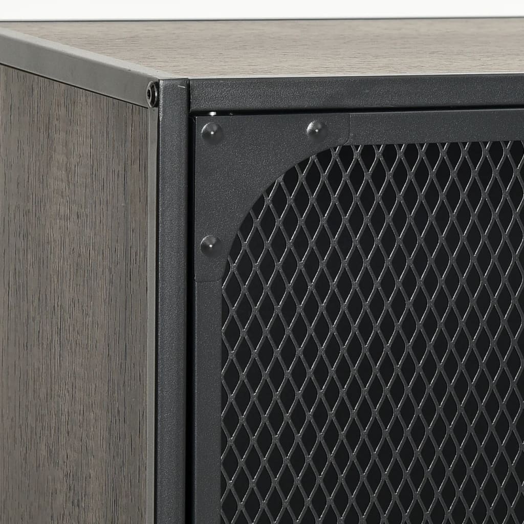 Oppbevaringsskap grå 72x36x82 cm metall og MDF