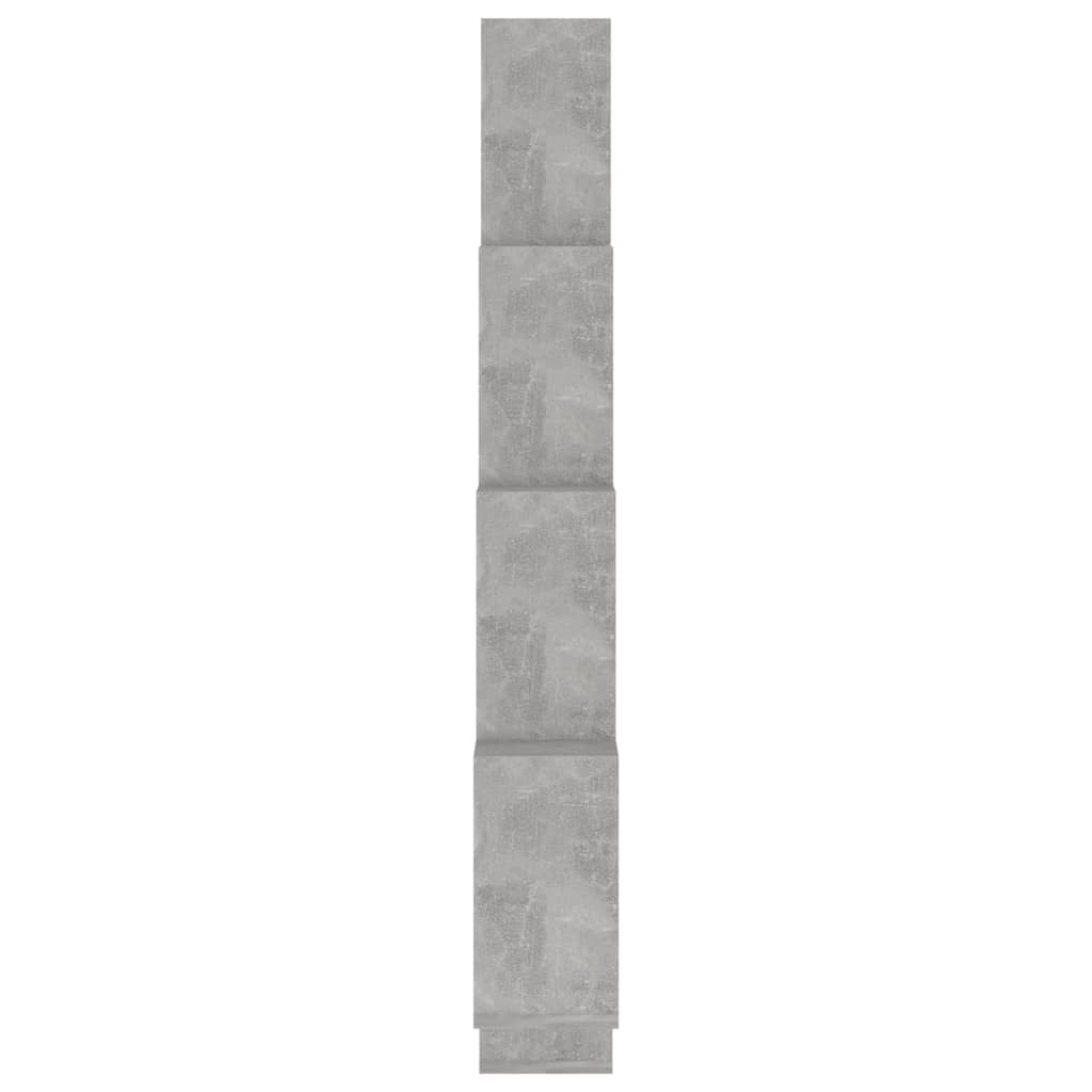 Kubeformet vegghylle betonggrå 90x15x119 cm konstruert tre