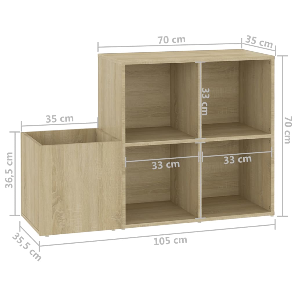 Skoskap for gang sonoma eik 105x35,5x70 cm konstruert tre