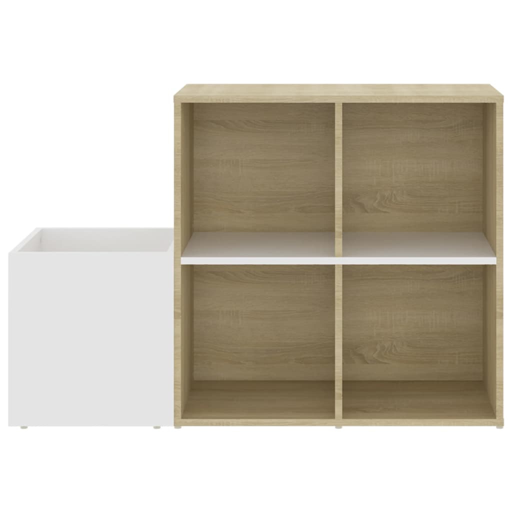 Skoskap for gang hvit sonoma eik 105x35,5x70 cm konstruert tre