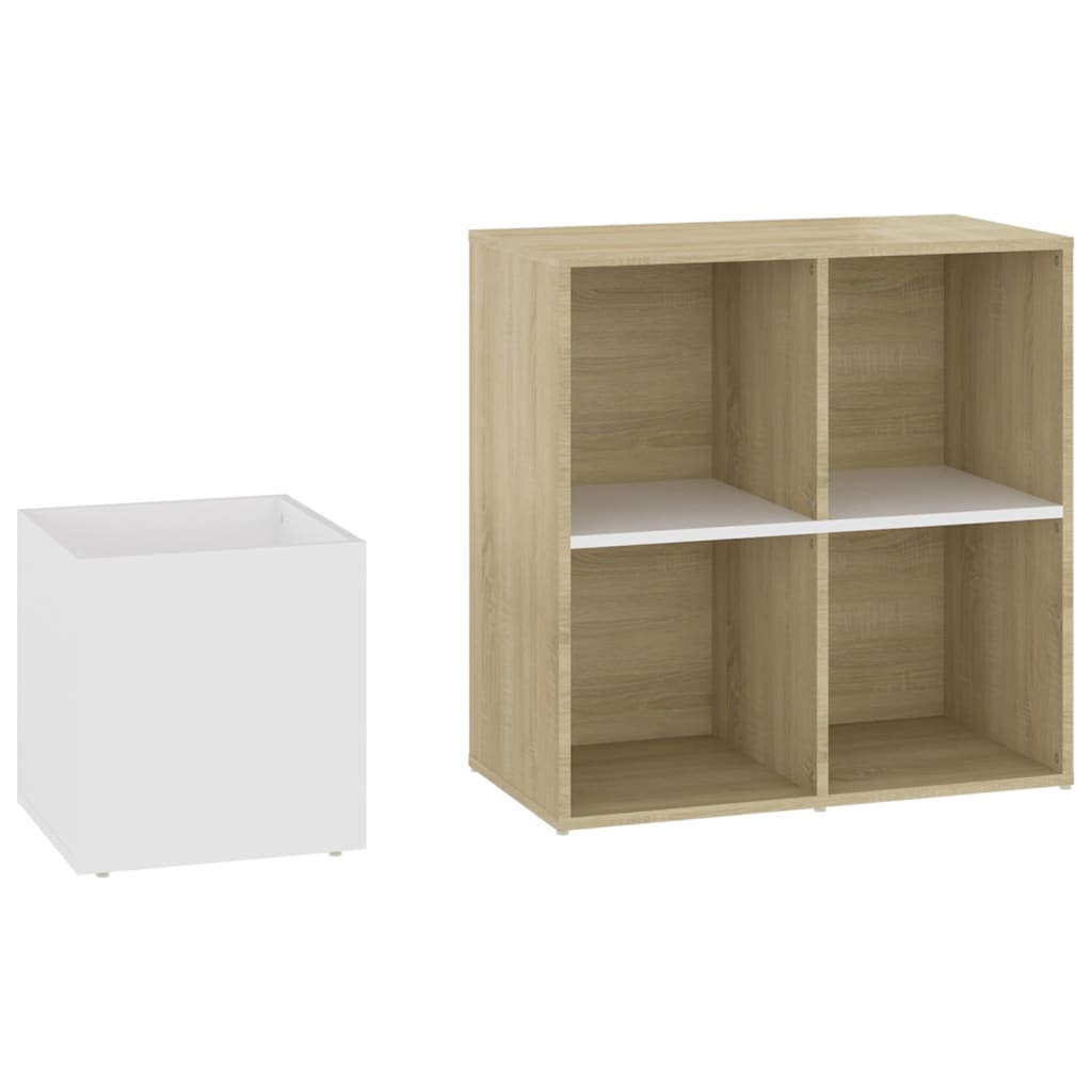 Skoskap for gang hvit sonoma eik 105x35,5x70 cm konstruert tre