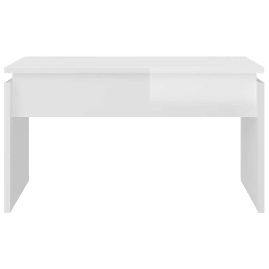 Salongbord høyglans hvit 68x50x38 cm konstruert tre