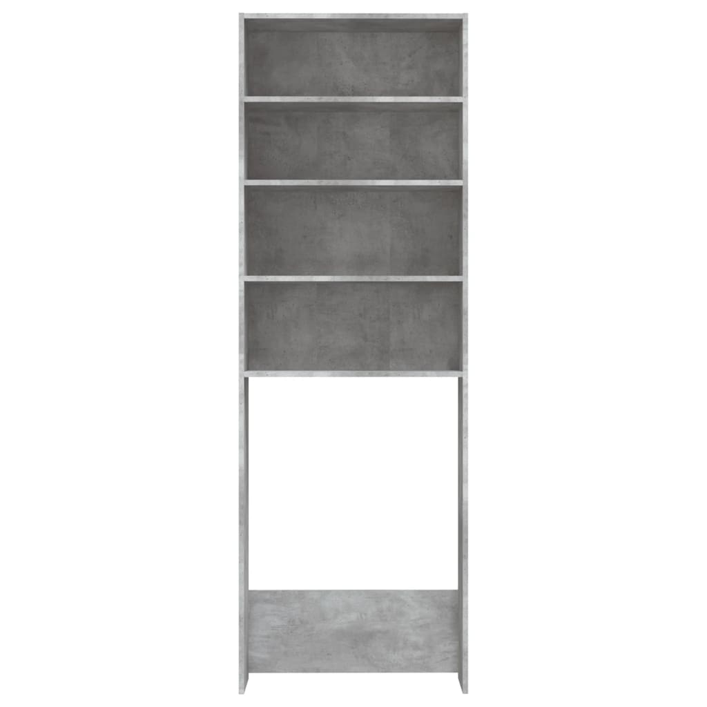 Vaskemaskinskap betonggrå 64x24x190 cm