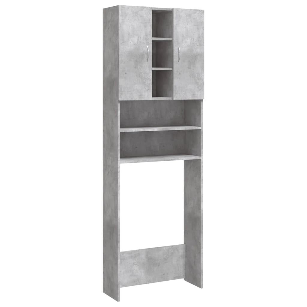Vaskemaskinskap betonggrå 64x25,5x190 cm