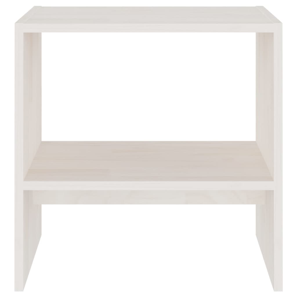 Nattbord 2 stk hvit 40x30,5x40 cm heltre furu