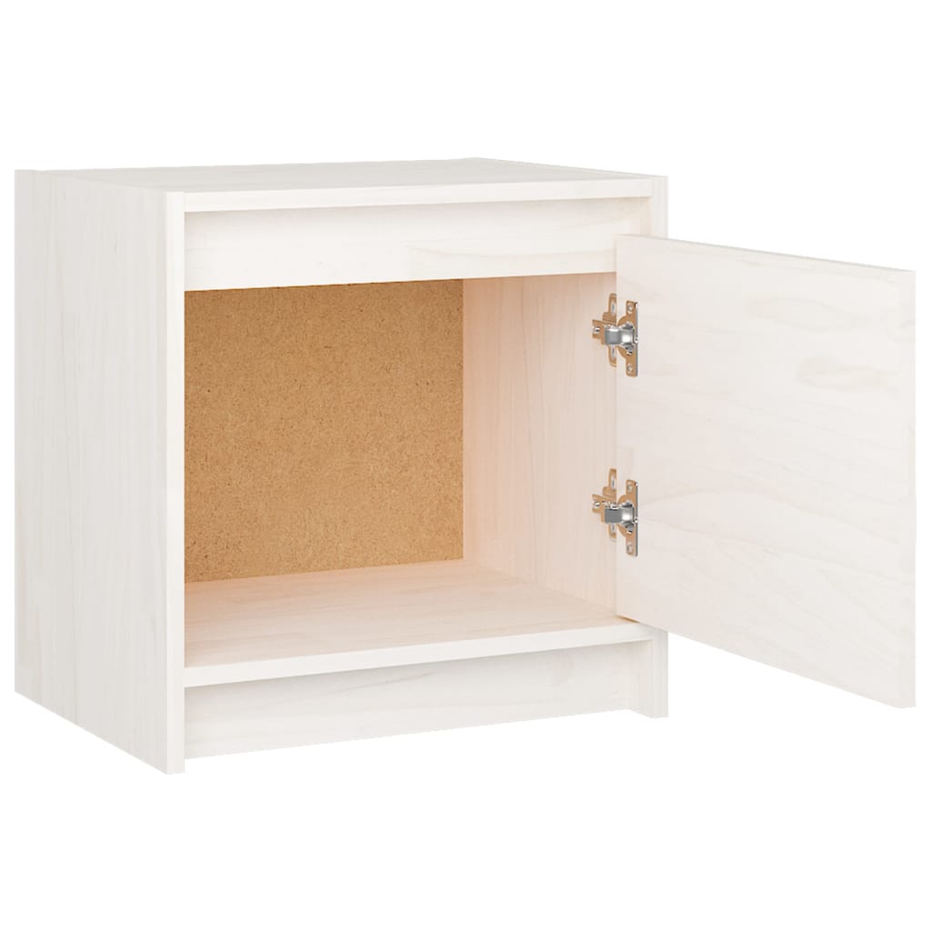 Nattbord 2 stk hvit 40x30,5x40 cm heltre furu