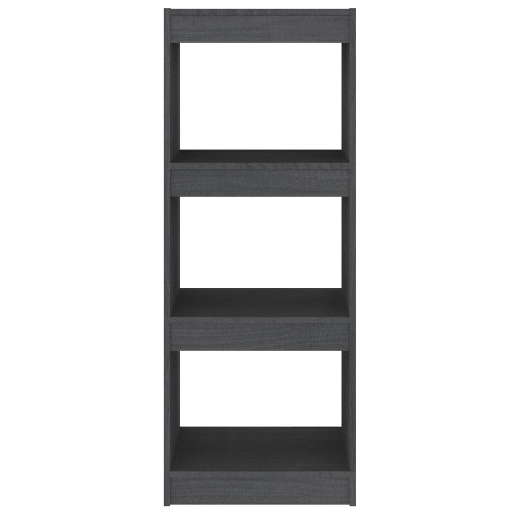 Bokhylle/romdeler grå 40x30x103,5 cm heltre furu