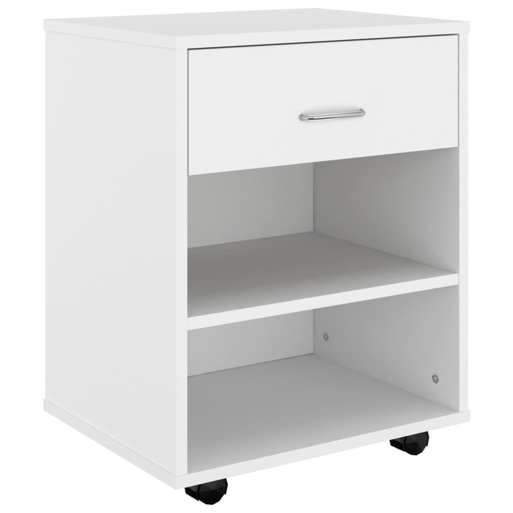 Rulleskap hvit 46x36x59 cm konstruert tre