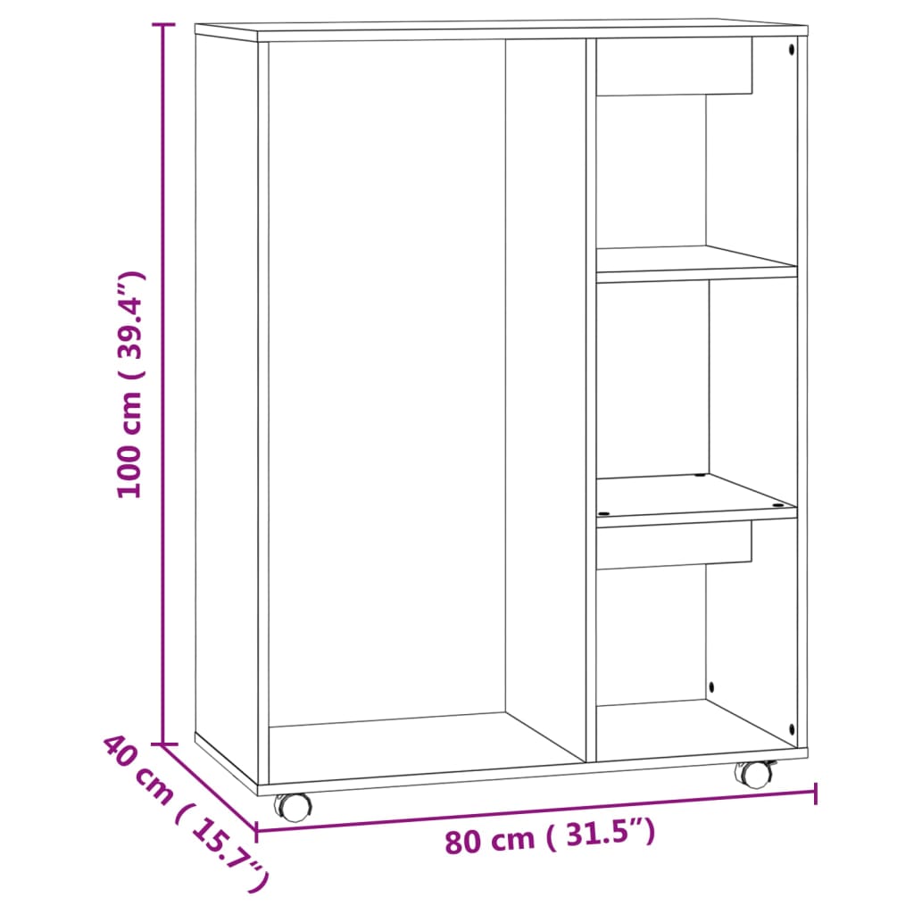 Garderobe sonoma eik 80x40x110 cm konstruert tre