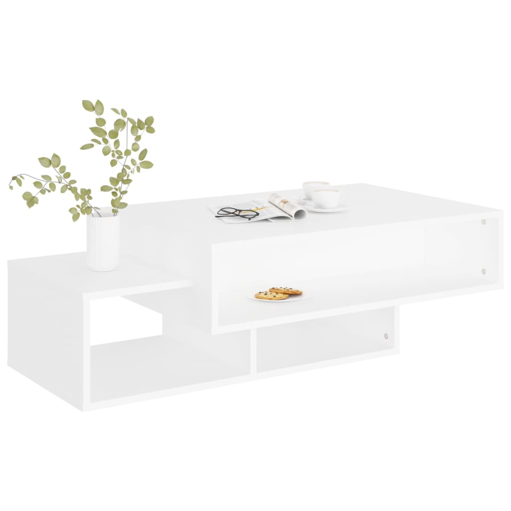 Salongbord hvit 105x55x32 cm konstruert tre
