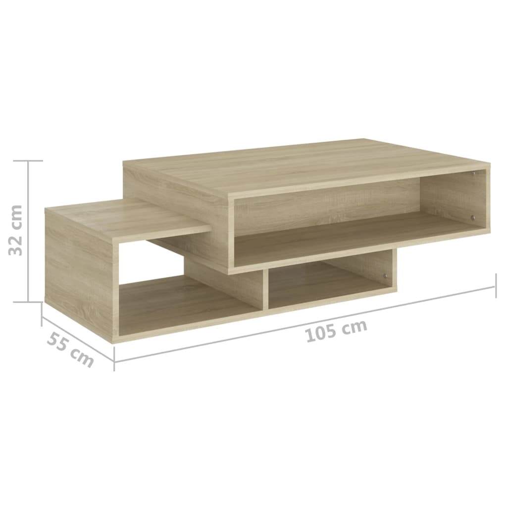 Salongbord sonoma eik 105x55x32 cm konstruert tre