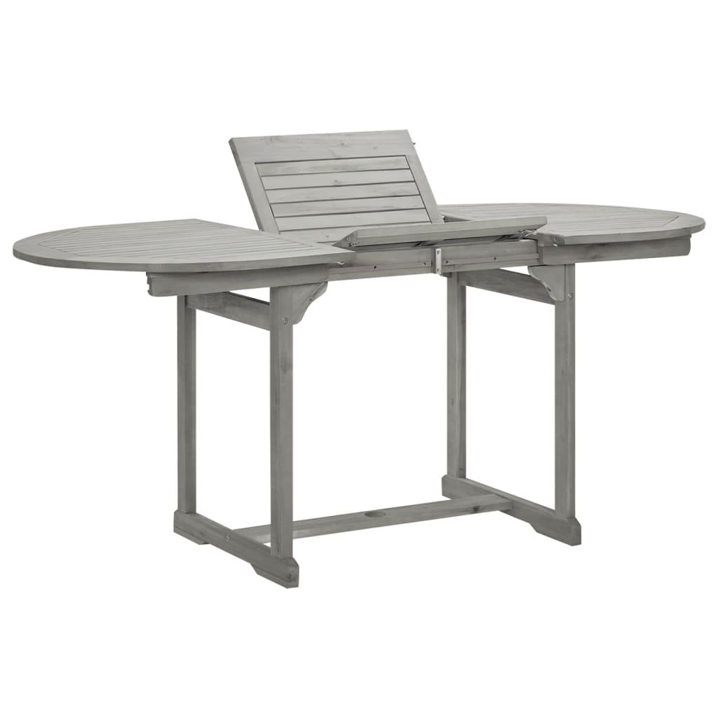 Utendørs spisebord (120-170)x80x75 cm heltre akasie
