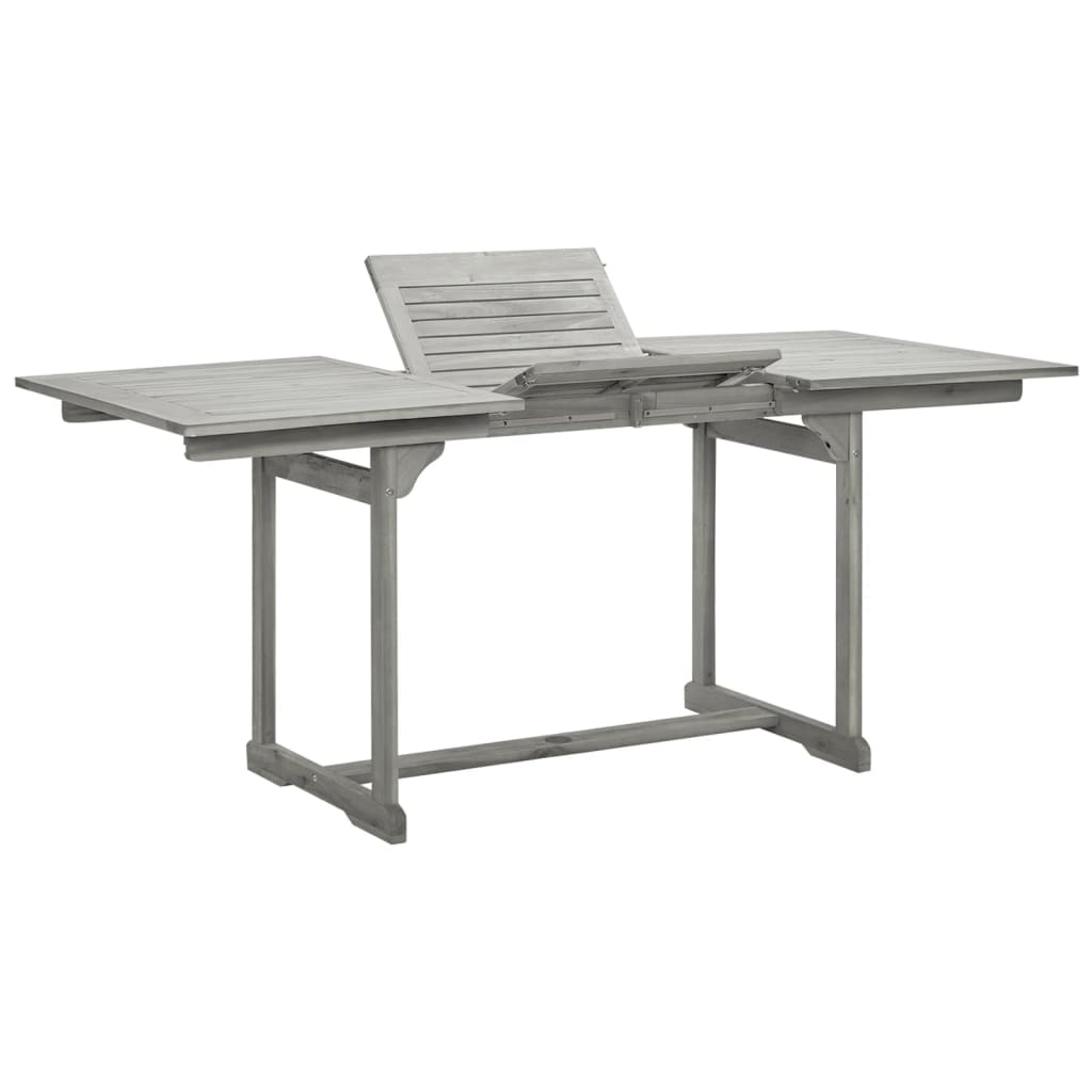 Utendørs spisebord (120-170)x80x75 cm heltre akasie