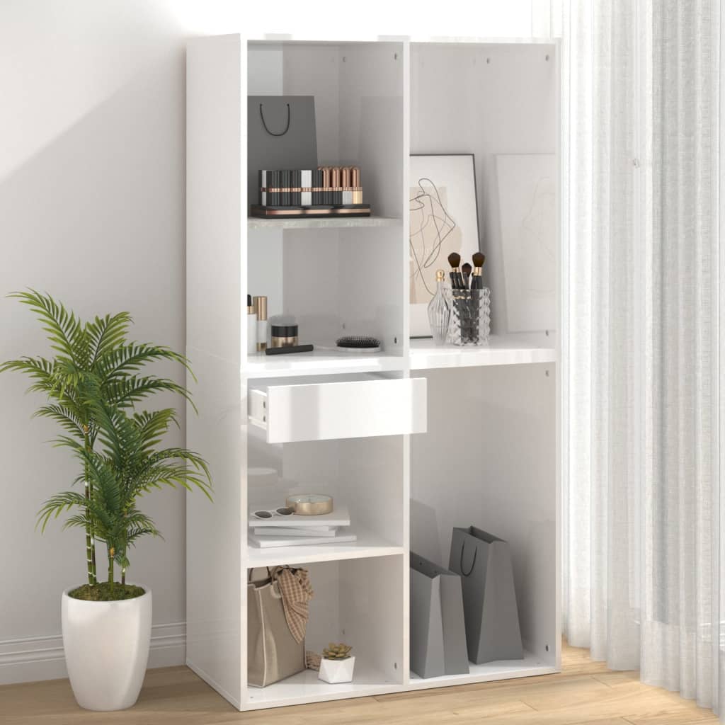 Sminkeskap høyglans hvit 80x40x75 cm konstruert tre