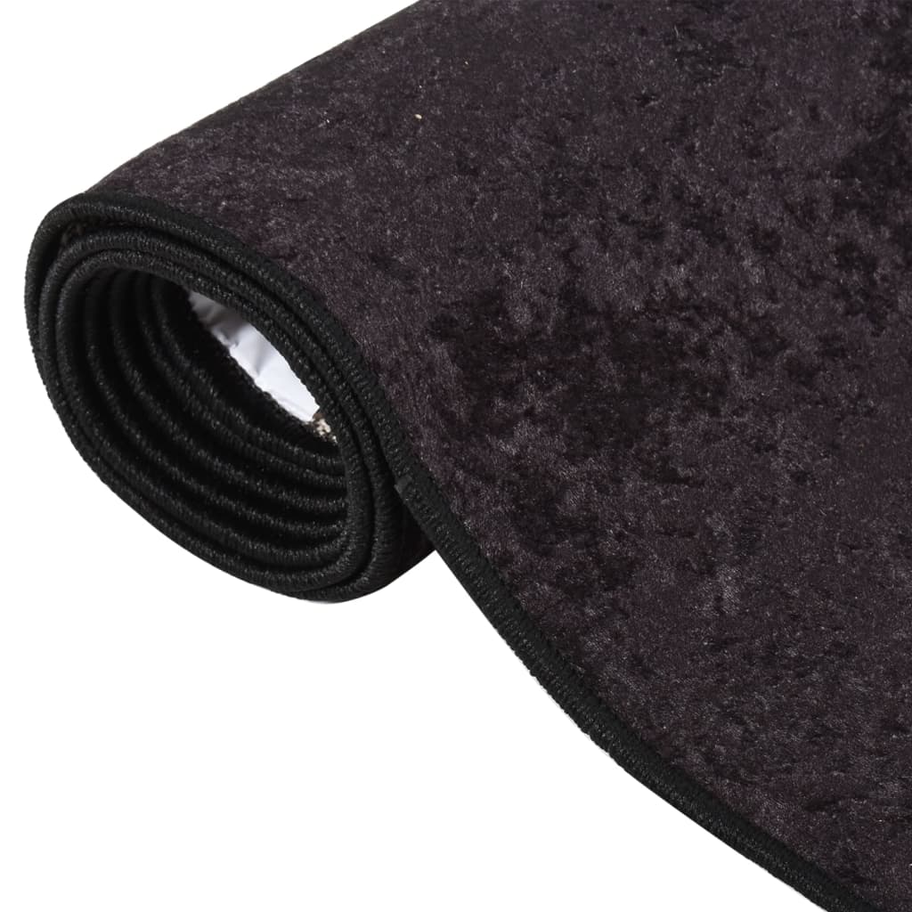 Vaskbart teppe 80x300 cm antrasitt