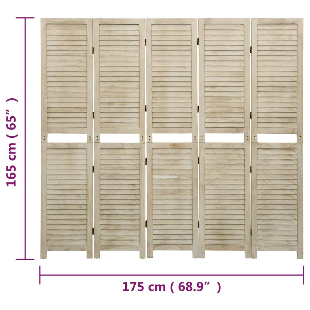 Romdeler 5 paneler 175x165 cm heltre keisertre